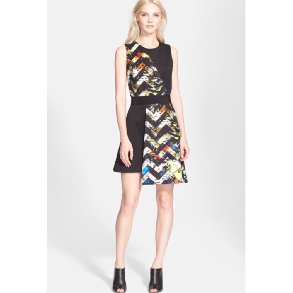 Milly | Assymetrical Zig Zag Printed Dress